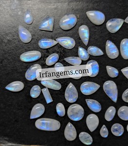 Lot de cabochons en pierre de lune arc-en-ciel de qualité supérieure, pierres précieuses naturelles de formes et tailles variées, qualité AAA pour pendentifs enroulés de fil et bijoux - Product Image 3