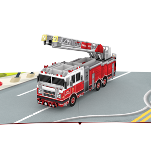 Tarjeta de Felicitación 3D Pop-Up de Camión de Bomberos con Diseño Personalizado para el Día del Padre y Cumpleaños - Arte en Papel Viet - Product Image 1