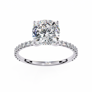 Bague solitaire classique en diamant taille coussin, or 10 carats, tendance, à porter au quotidien - Product Image 1