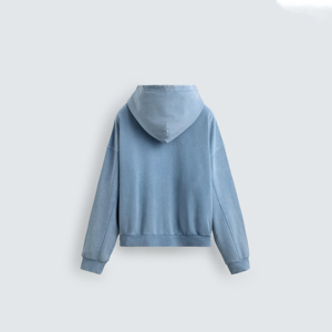 Fabrication OEM – Sweat à capuche zippé surdimensionné pour homme 100 % coton, streetwear de haute qualité avec strass et impression sérigraphiée – En vente - Product Image 5