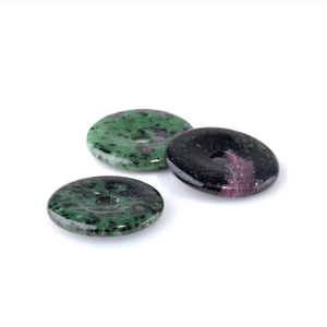 Donuts en cristal naturel de zoïsite rubis, pierres précieuses de guérison Reiki, agate, vente en gros - Product Image 3