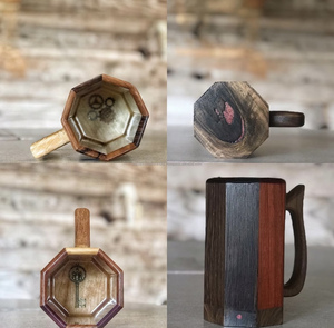 แก้วไม้ทำด้วยมือเป็นมิตรต่อสิ่งแวดล้อมสั่งเป็นจำนวนมากงานไม้ปรับแต่งได้ - Product Image 2