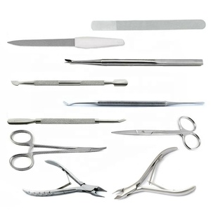 Professional Stainless Steel 10 Piece Toenail Surgery Instrument <b>Kit</b> Podiatry Set with Nipper Scissors File and Cleaner - Product Image 1