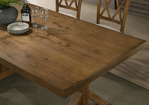 American Country Style Solid Acacia Wood Live Edge Dining <b>Table</b> with <b>Foldable</b> Metal Base at cheap rates from India - Product Image 3