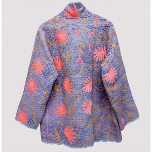 Chaqueta Larga de Algodón Transpirable con Bordado, Estilo Vintage Suzani, Cuello en V, Punto Abierto - Product Image 6