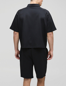 OEM Custom Made Casual Polo Shirts <b>Sets</b> Summer <b>Mens</b> <b>Short</b> Tracksuit <b>Men's</b> t Shirt <b>and</b> <b>Shorts</b> <b>Set</b> With Zipper - Product Image 2