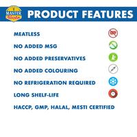 Master Pasto Certifié Halal, Spaghetti au Poulet Prêts à Manger en 2 Minutes, Aglio Olio, Faible Teneur en Glucides et en Sel, Durée de Conservation de 18 Mois