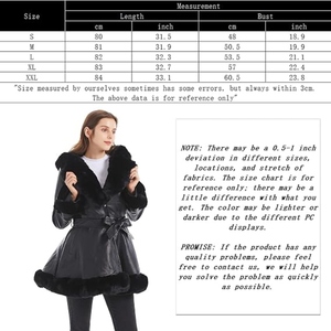 Abrigo Largo de Cuero Genuino con Forro de Piel para Mujer, Elegante, de Lujo, para Invierno, con Cinturón, Proveedor de Ropa al por Mayor Personalizada - Product Image 6