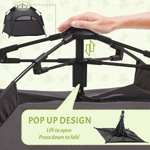 Tenda Pop-Up per Cani Grigio Scuro con Borsa per il Trasporto, Extra Large e Grande, Arredo per Cani da Spiaggia, Giardino o Casa - Product Image 5