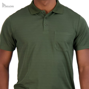 Polos unis pour hommes avec broderie et impression de logo personnalisés, tissu doux et respirant en plusieurs couleurs, logo personnalisé OEM - Product Image 2