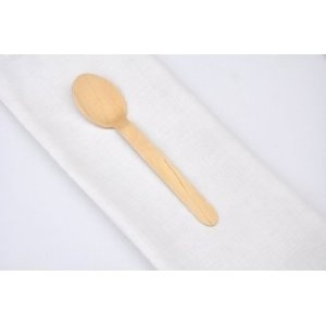 Cuillères en bois de bouleau de qualité supérieure 155 mm, ustensiles écologiques jetables pour mariages et banquets, lot de 100 pièces, pour fêtes et services de restauration - Product Image 1
