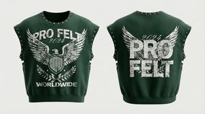 T-shirt Homme Décontracté Streetwear à Manches Courtes et Épaules Cloutées, Logo Imprimé en Relief, Qualité Supérieure, Prix de Gros Abordable - Product Image 3