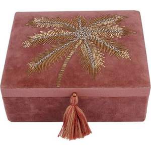 Boîte à bijoux en bois brodée de fleurs blanches faites à la main, avec perles, coffret cadeau en tissu, boîte à bagues, emballage de luxe, ensemble de boîtes à bijoux - Product Image 6