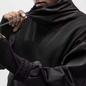 Sweat à capuche Techwear personnalisé pour homme, col montant Cyberpunk, streetwear tactique, pull-over urbain Ninja Darkwear, sweat-shirt oversize - Product Image 5