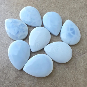 Natural Blue Opal Cabochon Teardrop Shape Calibrated Flat Back Gemstone, for Jewelry All Sizes Available - Product Image 1