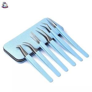 Ensemble de pinces à cils en acier inoxydable Ryzer Studio, 1 pièce, pointe incurvée et pointue, outils de beauté pour extensions de cils, maquillage et outils - Product Image 1