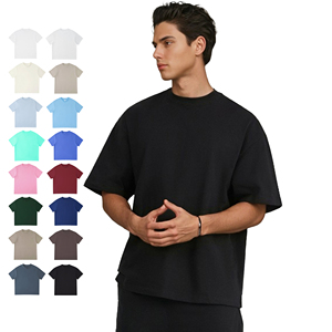 T-shirt personnalisé en gros, en stock, nouveau, coupe BOXY, 100% coton, manches courtes, logo frontal, respirant, écologique, coupe classique, style streetwear - Product Image 1