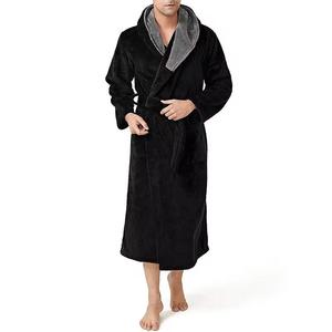 Local Stock Luxury Plush Oversize Winter Soft Warm Long Velour <b>Bathrobe</b> <b>Hooded</b> Men Thick Night Fleece Pockets 100% Cotton - Product Image 2