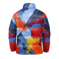 Chaqueta Acolchada de Poliéster con Capucha, Estilo Vintage, Unisex, para Invierno, con Estampado por Sublimación Personalizado, Cierre Frontal con Cremallera, Impermeable y Transpirable