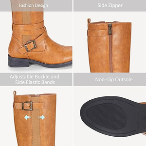 Bottes/Chaussures d'équitation en cuir imperméable de haute qualité, personnalisables en couleurs et tailles, hauteur genou, bottes gay - Product Image 6