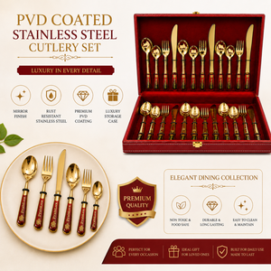 Juego de cubiertos de acero inoxidable con revestimiento PVD premium y caja de almacenamiento de lujo |   Elegante Juego de Regalo para Comedor, para Cocinas Modernas - Product Image 5