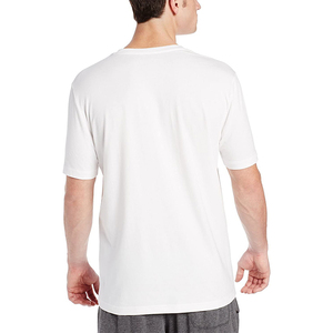 T-shirt blanc à col rond et manches courtes pour homme, coupe classique, couleur unie, en jersey de coton tricoté, design uni - Product Image 2