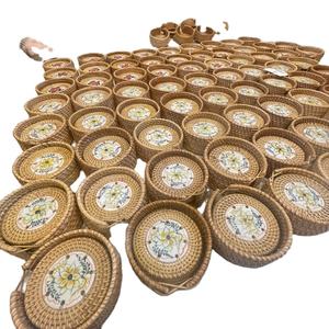 Woven/Rattan Cup Tray Natural Rattan Material For <b>Table</b> Drink Placement Home Decor Craft From Vietnam Export Wholesale - Product Image 1