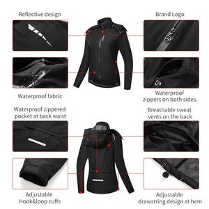 Chaqueta de Ciclismo Cortavientos Verde Brillante para Mujer, Chaqueta Deportiva de Manga Larga para Exteriores con Capucha y Logotipo Frontal, 100% Poliéster - Product Image 5