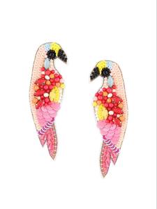 Boucles d'oreilles à pampilles en perles de riz tissées à la main, boucles d'oreilles exagérées, série noir et blanc, bijoux de mode pour femmes, style bohème - Product Image 1