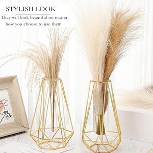 Luxury Design Glass Flower <b>Vase</b> for Home Party and Wedding Flower <b>Vases</b> Decorative <b>Clear</b> Color Glass Plant <b>Vase</b> with Metal Stand - Product Image 3