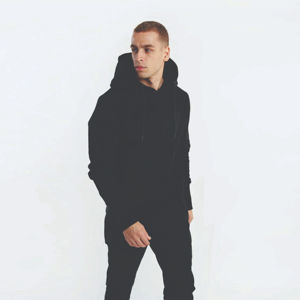 Men's Custom Black Hooded <b>Tracksuit</b> Full Sleeve Casual Autumn Wear With Side Pockets Regular Fit Solid Color 100% Cotton - Product Image 4