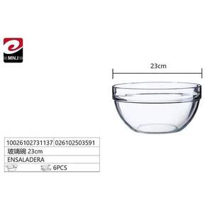 Tazón de Vidrio de 23 cm de Calidad Premium de ENSALADERA, Diseño Minimalista para Servir Alimentos con Elegancia y Exhibir Platos Favoritos en Fiestas - Product Image 1