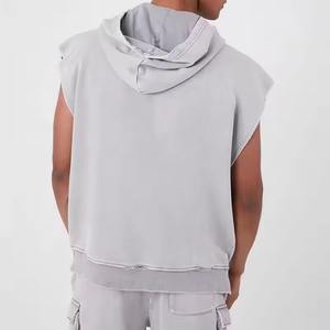 Nouvel ensemble short été 2026 personnalisé avec LOGO – Survêtement sport décontracté pour homme : short et débardeur sans manches couleur unie, ensemble deux pièces - Product Image 6