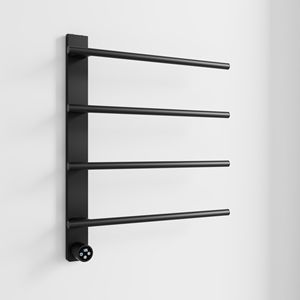 Moderno Portasciugamani in Ottone e Acciaio 20,5 X 24,2 X 3,2 Pollici con Funzione di Riscaldamento e Pieghevole per Bagno, Cucina, Camera da Letto e Soggiorno - Product Image 4