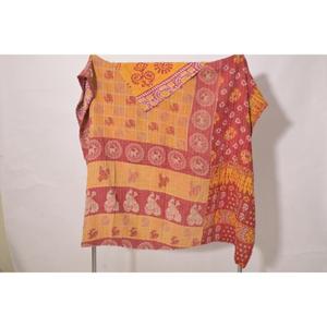 Handmade Vintage Indian Cotton Kantha <b>Quilt</b> Reversible Bedspread Printed <b>Blanket</b> Boho Home Decor - Product Image 2