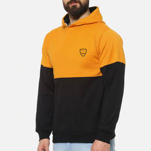 Jersey de lana de algodón de dos tonos Sudadera con capucha bordada de calle para hombre de ajuste regular Sudadera de invierno teñida lisa en talla grande - Product Image 3