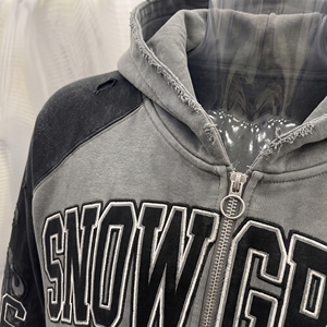 Sweat-shirt à capuche zippé pour homme Snowgrace, manches raglan, polaire, décontracté, pour l'hiver, avec poche imprimée sur le devant, coupe classique - Product Image 6