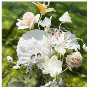Centre de table élégant en forme de coquillage floral |   Décoration de mariage en bord de mer pour cérémonie sur la plage - Product Image 1