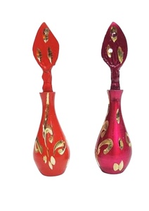 Latón pulido Surma Dani Combo Tradicional 8 cm Alto Surmedaani para Surma Powder 100g Peso Único y atractivo - Product Image 2