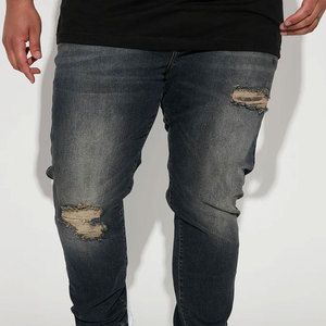 Pantalones vaqueros de mezclilla lavados a la piedra de moda para hombre, de gran gramaje, con efecto desgastado por el sol, estilo streetwear, holgados y rasgados, ¡los más vendidos! - Product Image 6