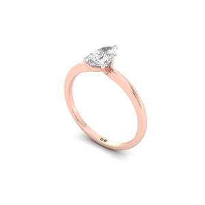 Anillo Solitario con Diamante Cultivado en Laboratorio de Corte Pera de 074 Quilates, Chapado en Oro de 10K, Joyería Clásica Elegante y de Lujo para Mujer, Compromiso, Boda - Product Image 4