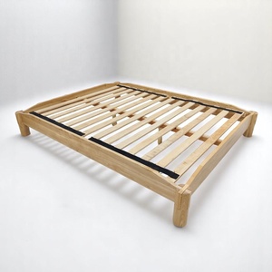 Usine OEM/ODM – Lit minimaliste en bois d'hévéa, structure en bois avec menuiserie japonaise, mobilier de chambre écologique, fabriqué au Vietnam - Product Image 1