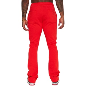 Pantalon de survêtement en éponge française avec logo personnalisé pantalon de survêtement en coton pour hommes pantalon de survêtement empilé avec cordon de serrage imprimé bouffant 3d pantalon de pile unisexe Streetwear - Product Image 3