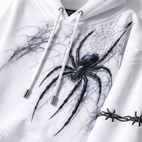 Sweat à capuche personnalisé en coton 100% respirant et à séchage rapide avec motif araignée, écologique, pour hommes et femmes - Fournisseur OEM, faible MOQ
