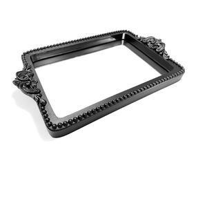 Plateau de service rectangulaire en laiton noir antique de qualité supérieure, motif floral, avec poignée, décoratif pour la maison - Product Image 5