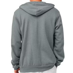Men's Solid Gray <b>Zip</b>-<b>Up</b> <b>Hoodie</b> Regular Fit Casual Long Sleeve Fleece Sweatshirt 100% Cotton Autumn Wear <b>Hoodie</b> - Product Image 2