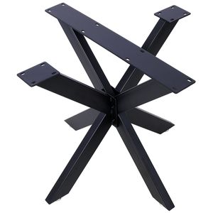 Base per Tavolo da Pranzo Industriale Nera Resistente, Struttura a Forma di Ragno in Acciaio, 28"H X 32"W X 33"D, Gambe a Sezione Quadrata - Product Image 1