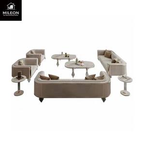 Set di divani in vera pelle di lusso <span class=keywords><strong>moderno</strong></span> Designer italiano per showroom di Hotel appartamenti e salotti personalizzati combinazione di divani - Product Image 6