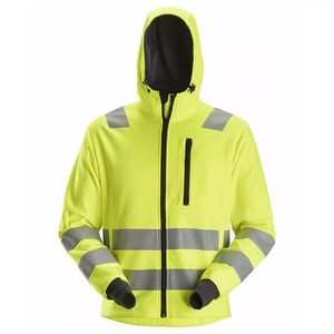 High Visibility Reflective <b>Work</b> Hoodie Safety <b>Jacket</b> for Men Women Waterproof Windproof Industrial <b>Construction</b> Wear - Product Image 1
