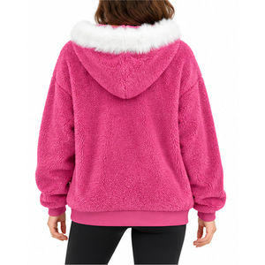 Premium Warm <b>Sherpa</b> <b>Fleece</b> Hoodies <b>Men</b> Women Custom Soft Plush Winter Hooded Zipper Sweatshirt Casual Fashion Apparel Supplier - Product Image 4